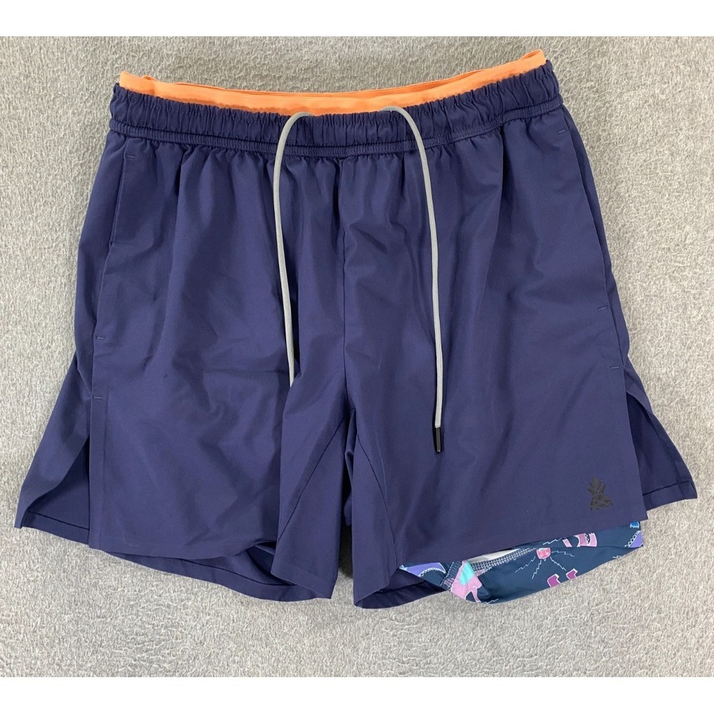 Chubbies Shorts Youth M Blue Solid Compression Dinosaur Liner 2-in-1 Athletic‎